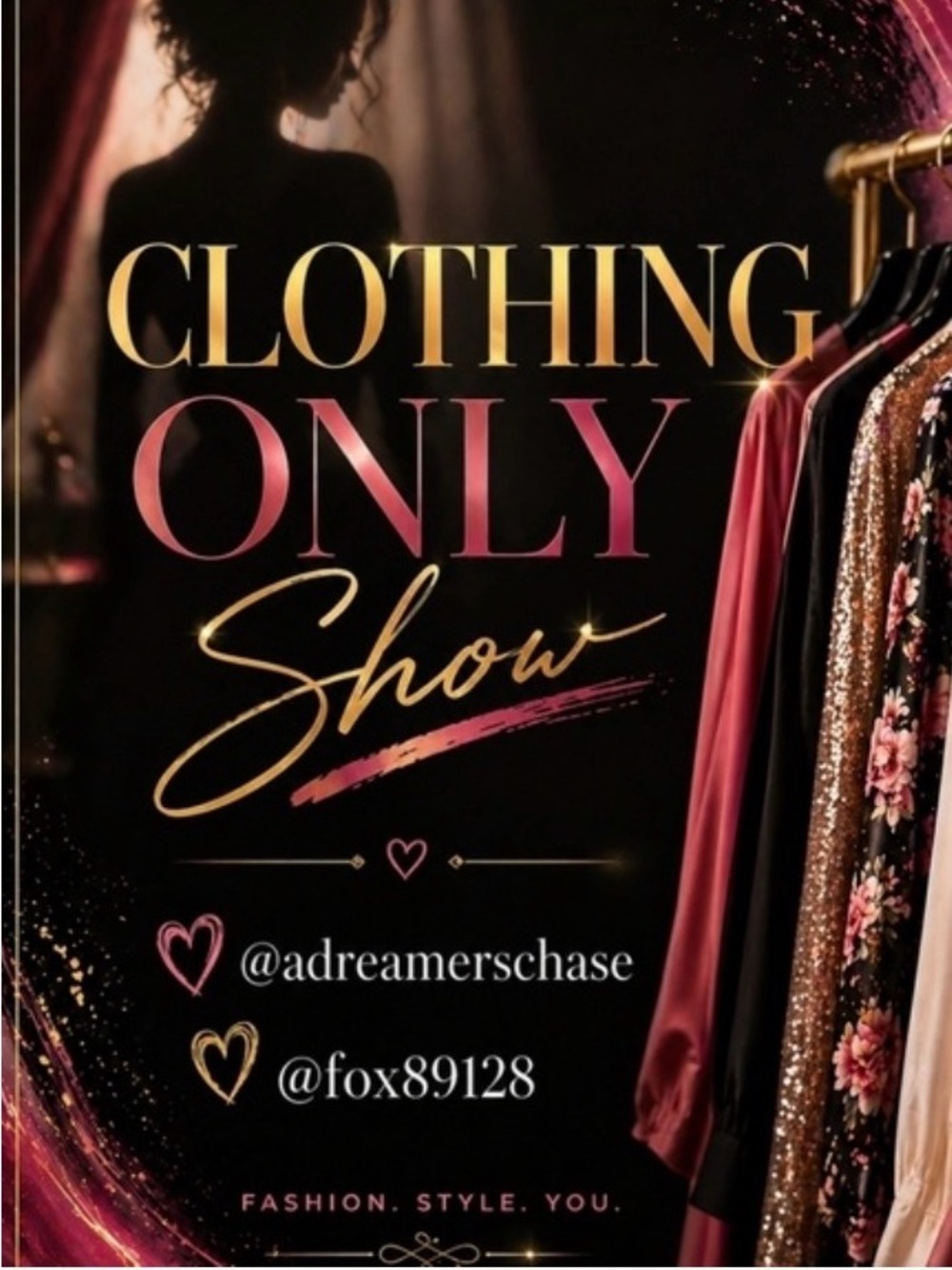 Clothing Only Show Banner Poster - Black, Gold & Pink